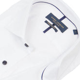 Long Sleeve Stitch Detail Classic White Shirt